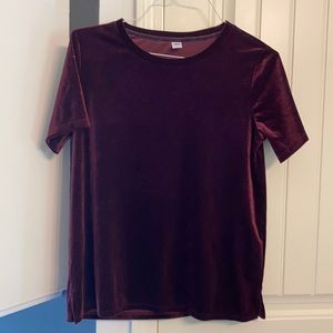 Maroon velvet top